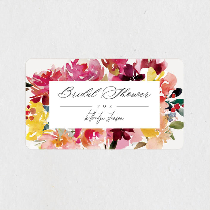 "Magic Flowers" - Bridal Shower Favor Stickers in Petal by Lori Wemple - Front