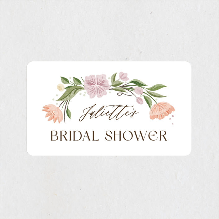"Flower Shower Surround" - Bridal Shower Favor Stickers in Petal by Paper Sun Studio - Front