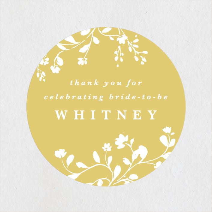 "Briar" - Bridal Shower Favor Stickers in Sunshine by Kate Ahn - Front