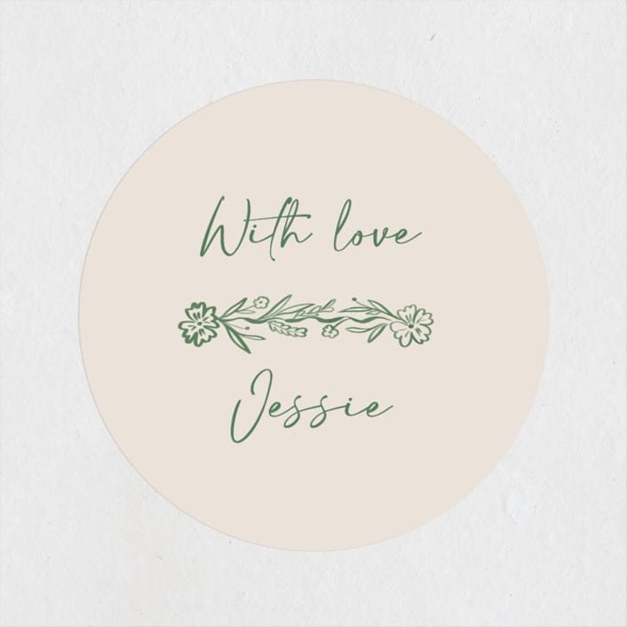 "Doodled" - Bridal Shower Favor Stickers in Meadow by Petra Kern - Front