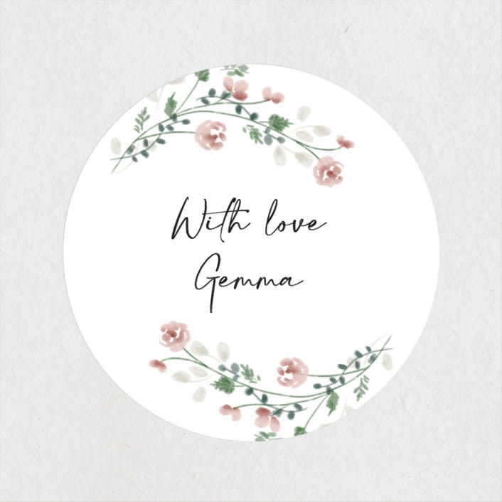 "Romantica" - Bridal Shower Favor Stickers in Rosebud by Petra Kern - Front