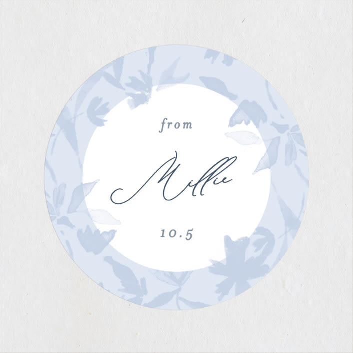 "Garland" - Bridal Shower Favor Stickers in Delft by Erin L. Wilson - Front