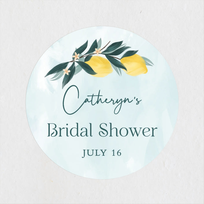 "Main Squeeze" - Bridal Shower Favor Stickers in Mint by Paper Sun Studio - Front