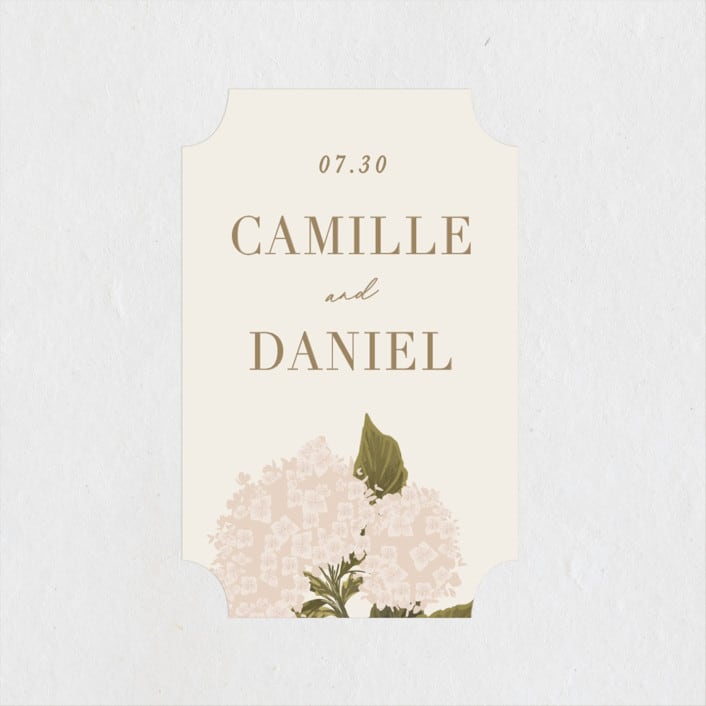 "Hydrangea" - Bridal Shower Favor Stickers in Blush by Leah Bisch - Front