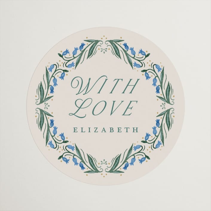 "Book Cover" - Bridal Shower Favor Stickers in Evergreen by Petra Kern - Front