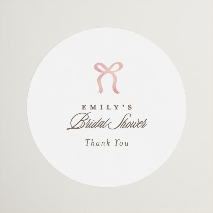 "Love is Blooming" - Bridal Shower Favor Stickers in Carnation by Itsy Belle Studio - Front