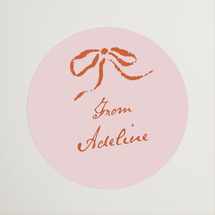 "Classique" - Bridal Shower Favor Stickers in Poppy by Susan Zinader - Front