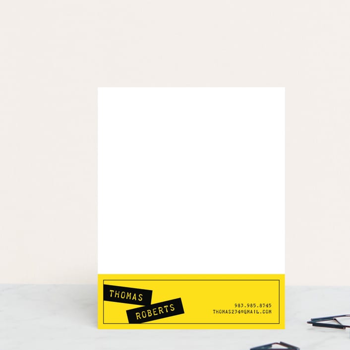 "Simple and Twisted" - Business Stationery in Yellow by Ana Gonzalez - Front