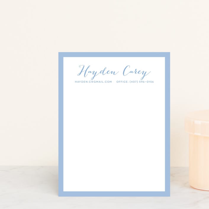 "Chrysanthemum Flourish" - Business Stationery in Sky by LollieJ - Front