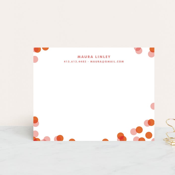 "Funfetti" - Business Stationery in Pink Coral by Annie Clark - Front