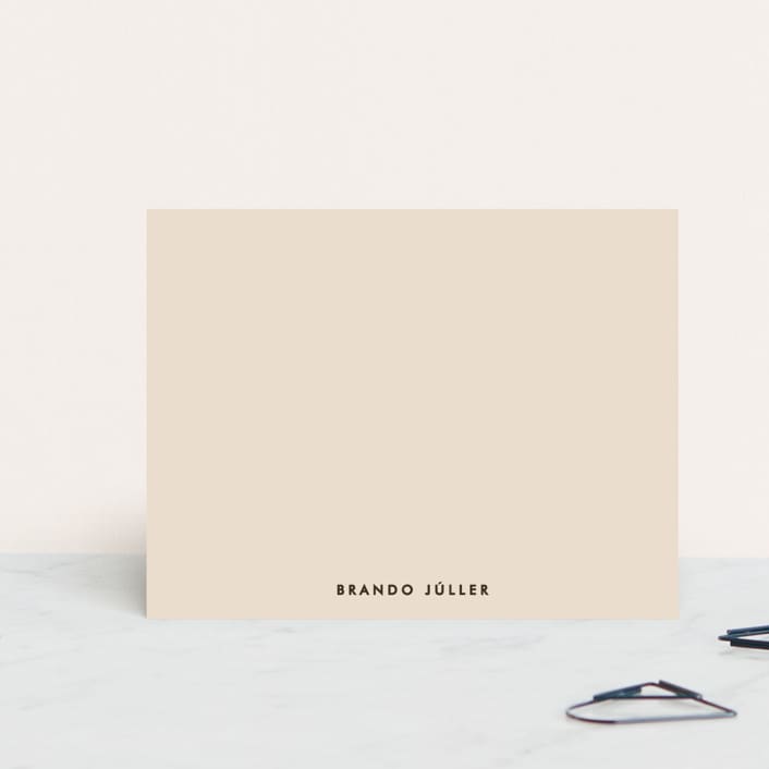 "Savant Plaid" - Business Stationery in Granite by Yolanda Mariak Chendak - Front