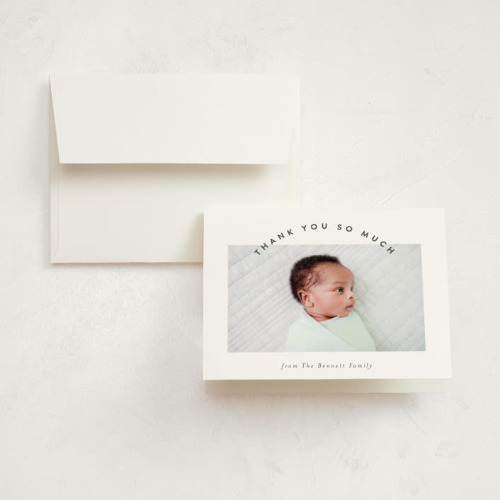 "Arc Name" - Birth Announcement Thank You Cards in Penguin by Carolyn MacLaren - Front