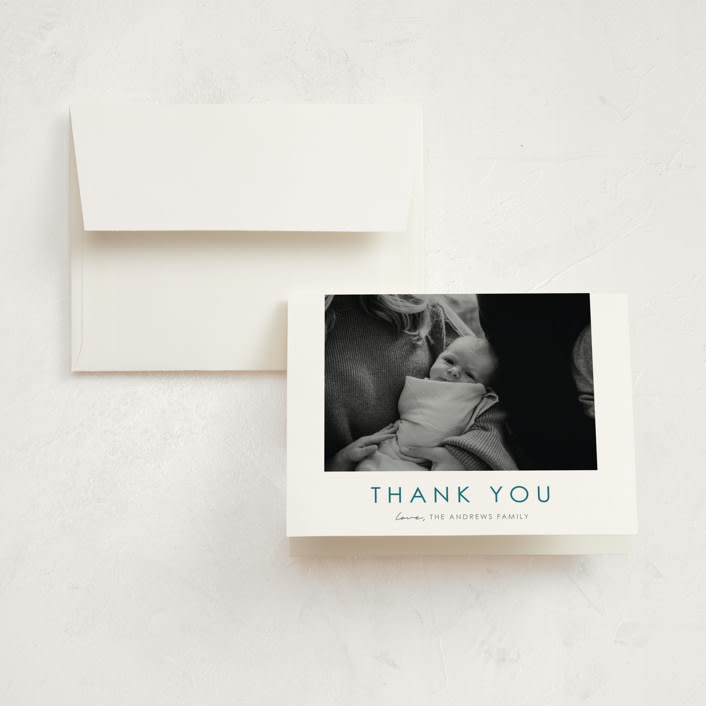 "That's My Name" - Birth Announcement Thank You Cards in Cloud by Brandy Folse - Front