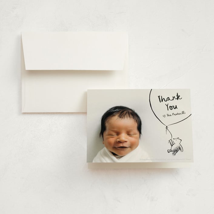 "Disney's Classic Pooh" - Birth Announcement Thank You Cards in Ink by Pink House Press - Front