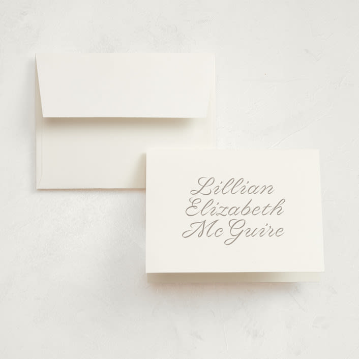 "Georgette" - Birth Announcement Thank You Cards in Cotton by Megan Davis - Front
