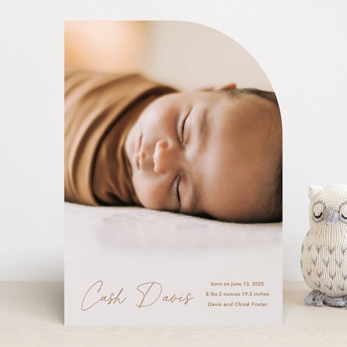 "Swaddle" - Birth Announcements in Rust by Stacey Meacham - Front