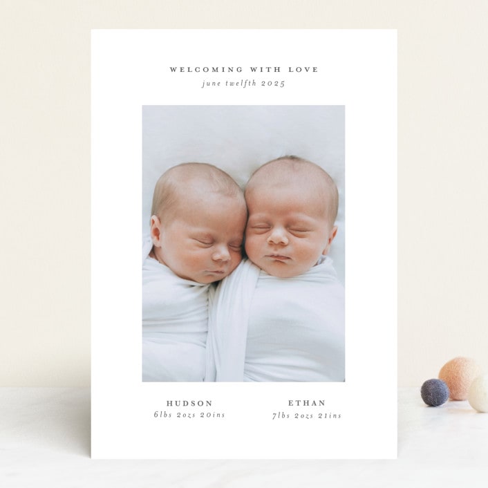 "twin" - Birth Announcements in Cloud by Lori Wemple - Front