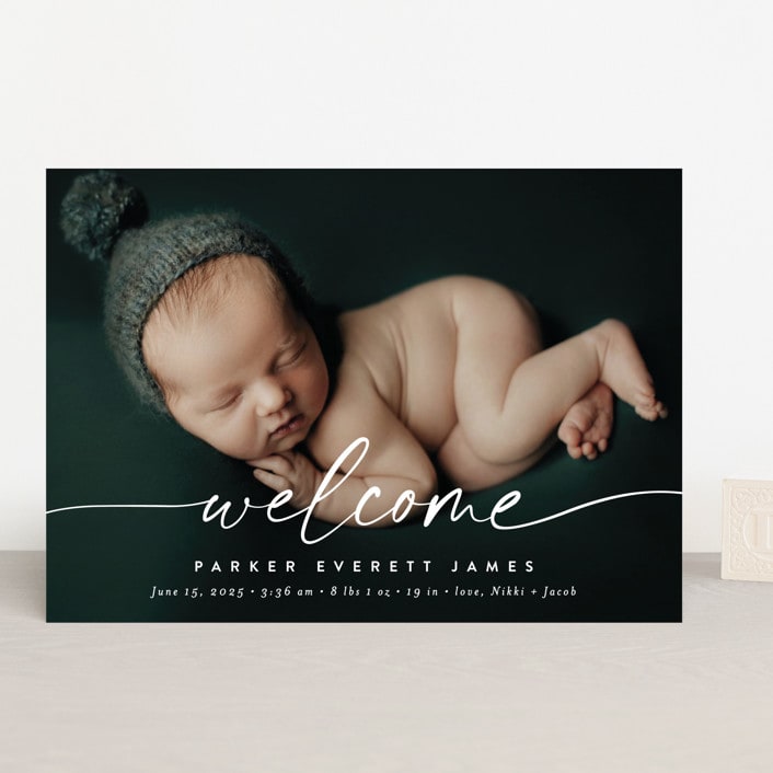 "Little Welcome" - Birth Announcements in Cloud by Susan Asbill - Front