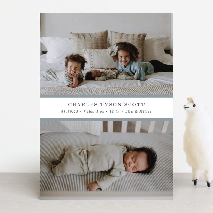 "stripe classic" - Birth Announcements in Sky by Sara Hicks Malone - Front
