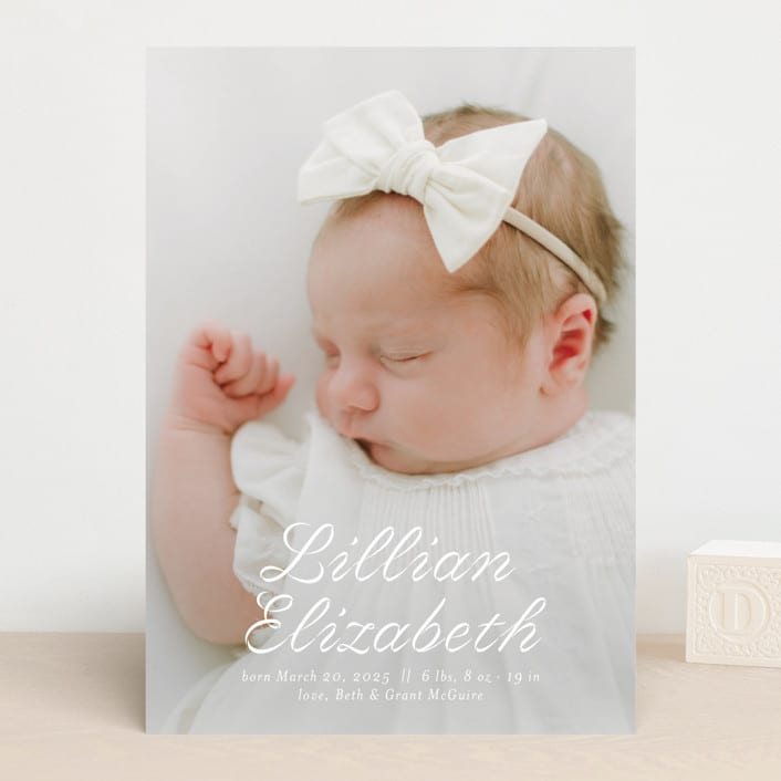 "Georgette" - Birth Announcements in Cotton by Megan Davis - Front