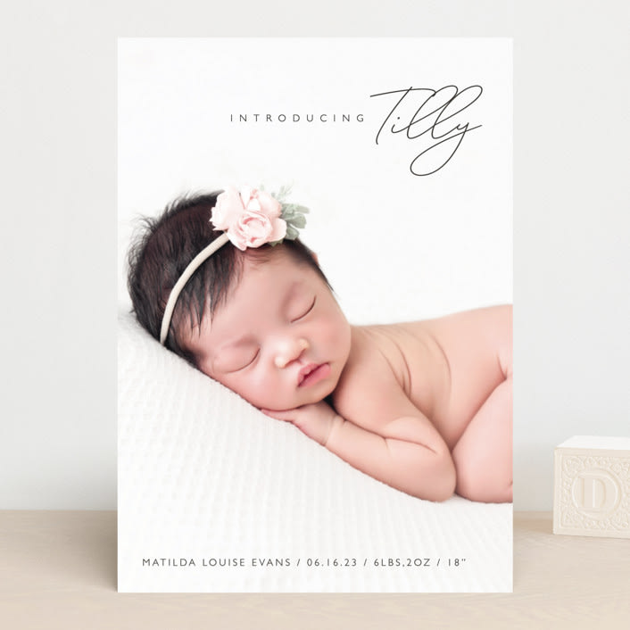 "Nickname Intro" - Birth Announcements in Raven by Olivia Raufman - Front