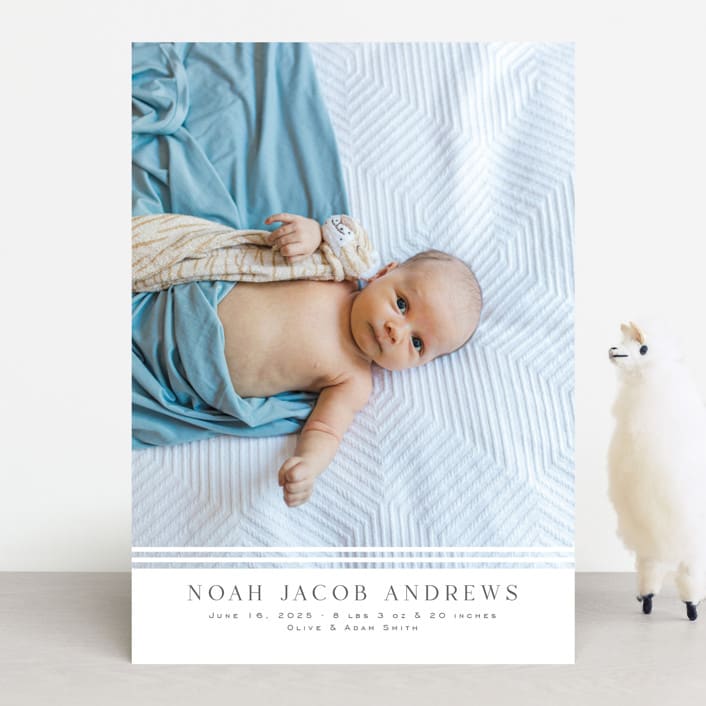 "Minimalist Stripes" - Birth Announcements in Cloud by Nicole Walsh - Front