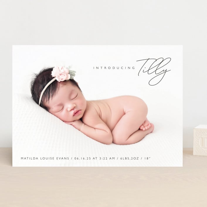 "Nickname Intro" - Birth Announcements in Raven by Olivia Raufman - Front