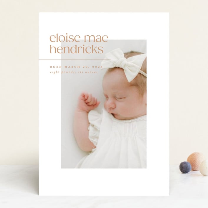 "eloise" - Birth Announcements in Peach by Ellen Schlegelmilch - Front