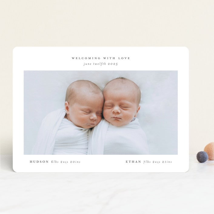 "twin" - Birth Announcements in Cloud by Lori Wemple - Front