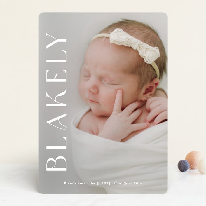 "Close Up" - Birth Announcements in Cotton by Angela Thompson - Front