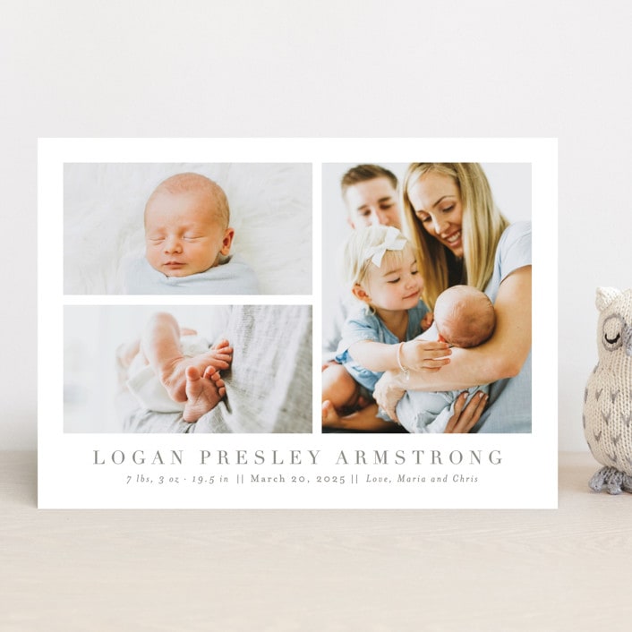 "Menil" - Birth Announcements in Fawn by Megan Davis - Front