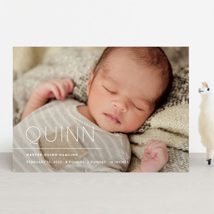 "simply ours" - Birth Announcements in Powder by Sara Hicks Malone - Front