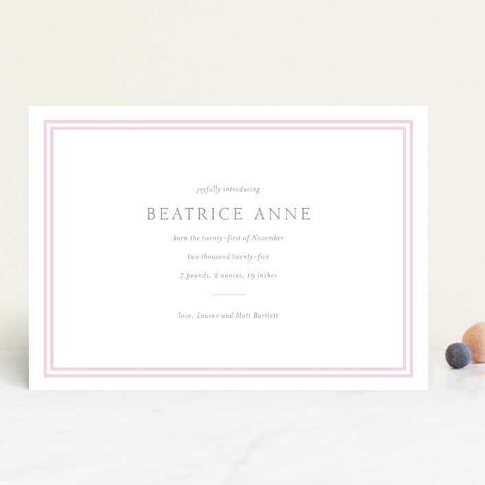 "Frolic" - Birth Announcements in Ballet Slipper by Megan Davis - Front