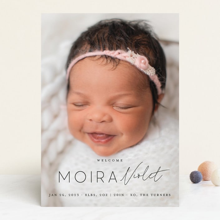 "Type Mix" - Birth Announcements in Ink by Carolyn MacLaren - Front