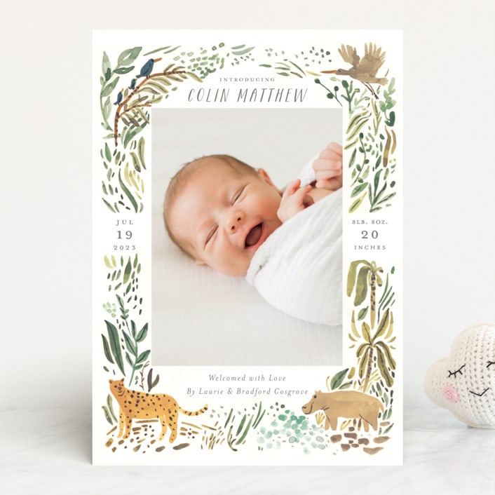 "Jungle Friends" - Birth Announcements in Jungle by Morgan Ramberg - Front