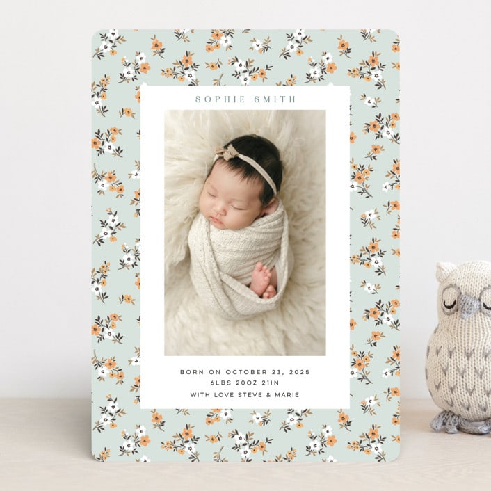 "Spring Gardens" - Birth Announcements in Mojito by Sherley Ferreira - Front