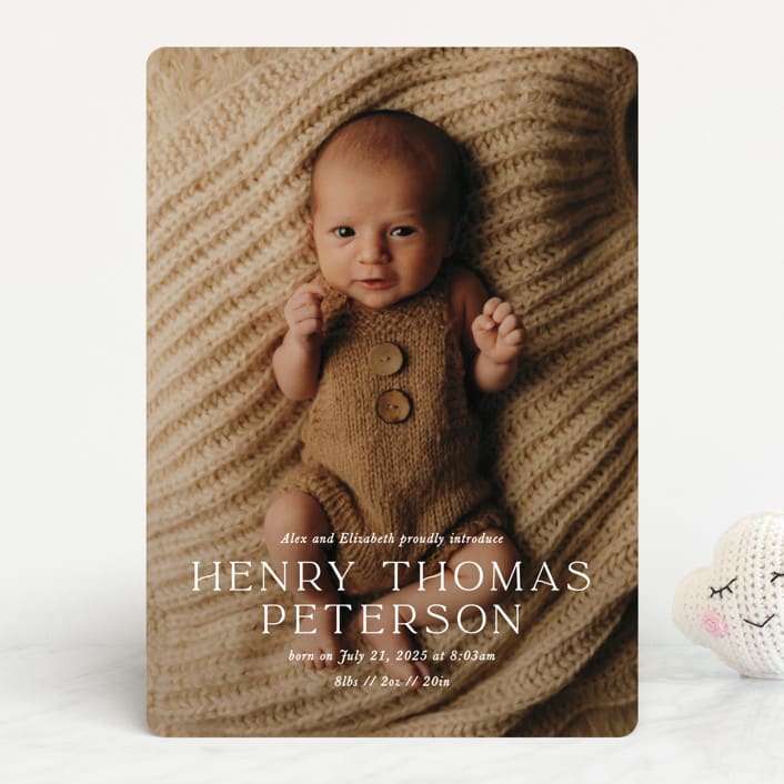"Refined" - Birth Announcements in Powder by Melissa Egan of Pistols - Front