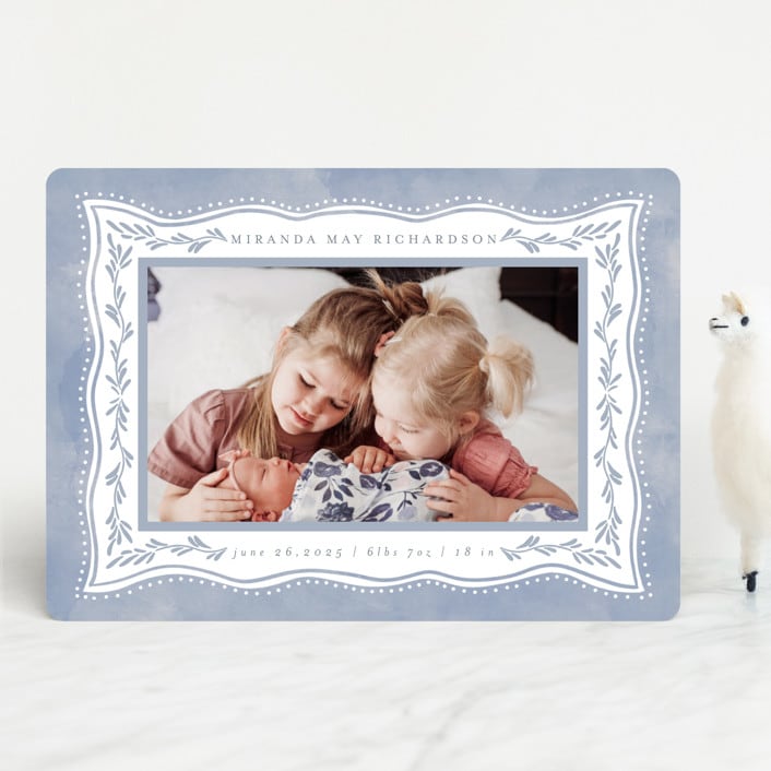 "Baby Frame" - Birth Announcements in Cornflower by Chris Griffith - Front