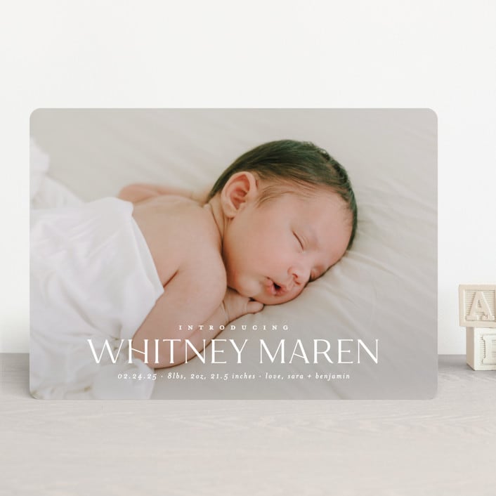"Baby Classic" - Birth Announcements in Cloud by Carolyn MacLaren - Front