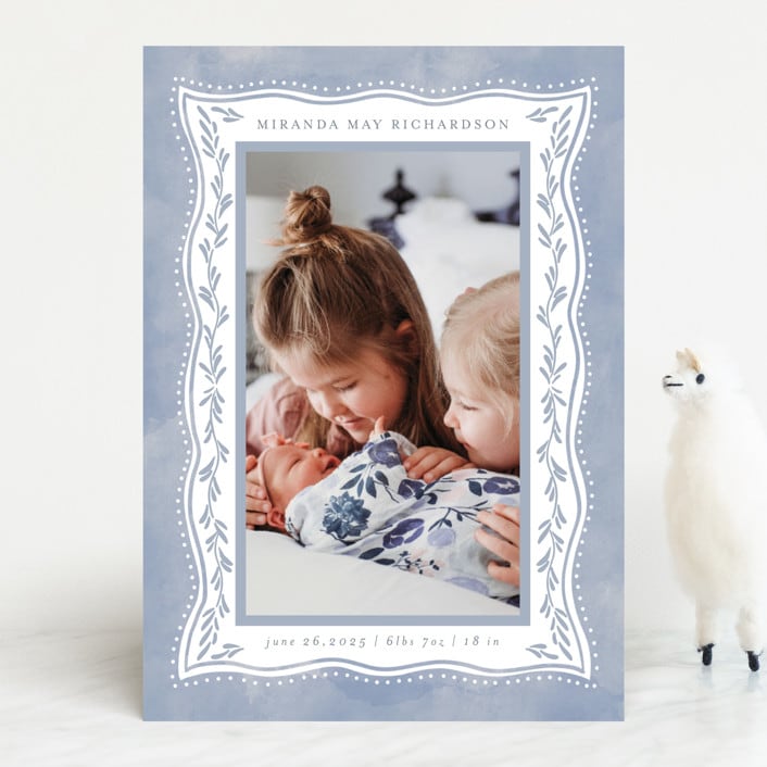 "Baby Frame" - Birth Announcements in Cornflower by Chris Griffith - Front
