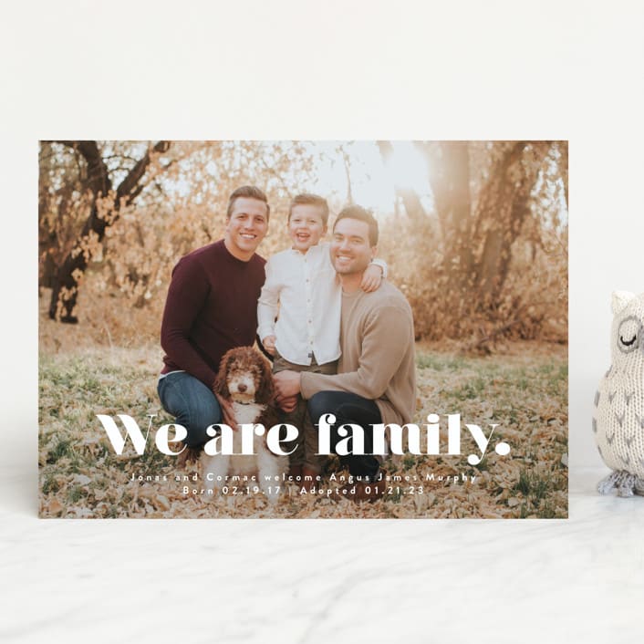 "We Are Family" - Birth Announcements in Cotton by Corinne Malesic - Front