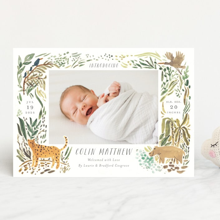 "Jungle Friends" - Birth Announcements in Jungle by Morgan Ramberg - Front