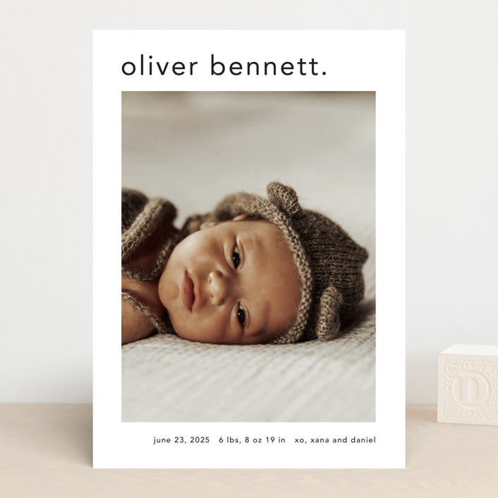 "Simple name" - Birth Announcements in Cotton by Stacey Meacham - Front