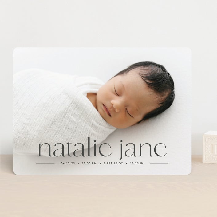 "Announcing Baby" - Birth Announcements in Onyx by Erin Deegan - Front
