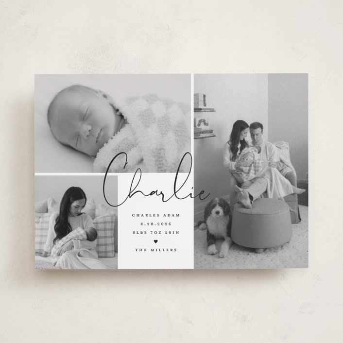 "Trio of Love" - Birth Announcements in Night by Michelle Taylor - Front