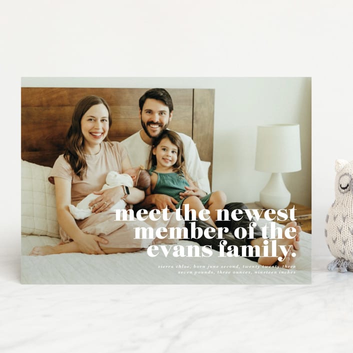"NEWEST" - Birth Announcements in Cloud by Lori Wemple - Front