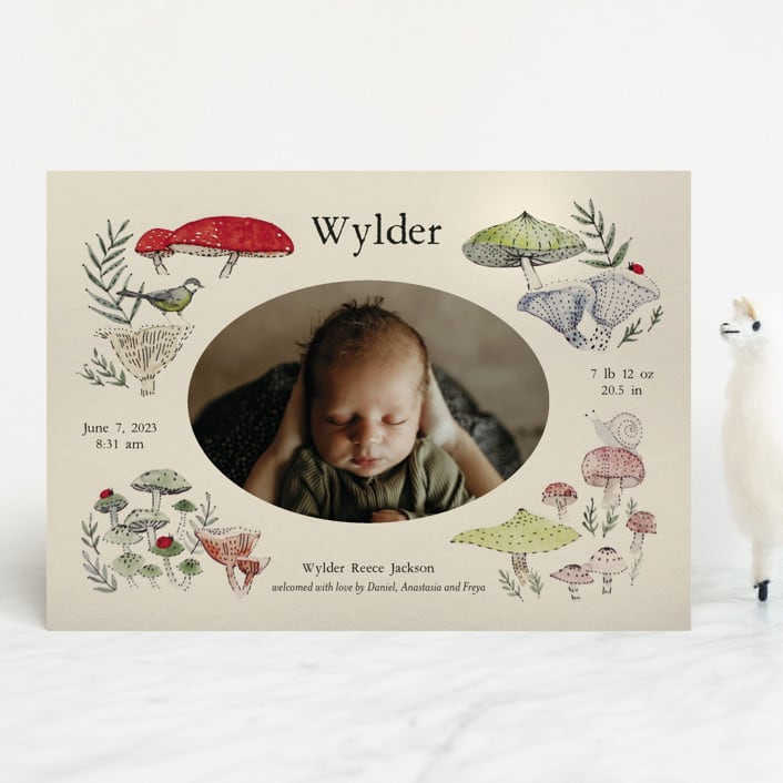 "Woodland wonder" - Birth Announcements in Lichen by Bonnie Davis - Front