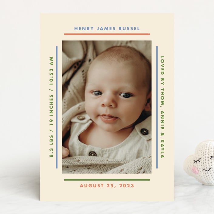 "Framework" - Birth Announcements in Halo by Baumbirdy - Front