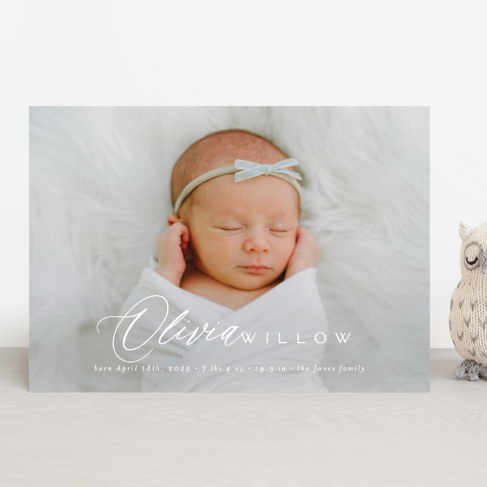 "Serenity" - Birth Announcements in Cloud by Everett Paper Goods - Front
