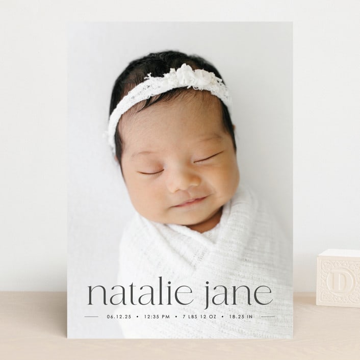 "Announcing Baby" - Birth Announcements in Onyx by Erin Deegan - Front